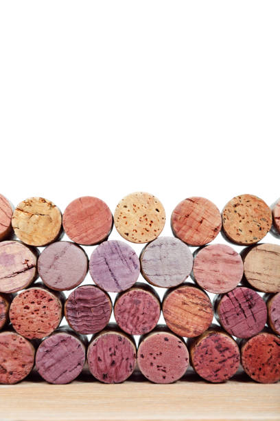 istock Wall of wine corks isolated on white background. 973008944