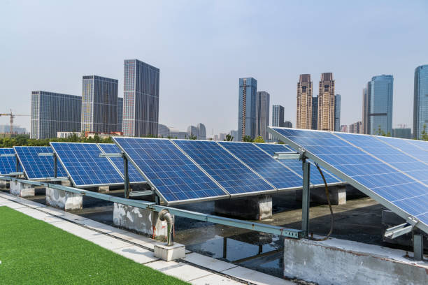 istock Solar and modern city skyline 973019654
