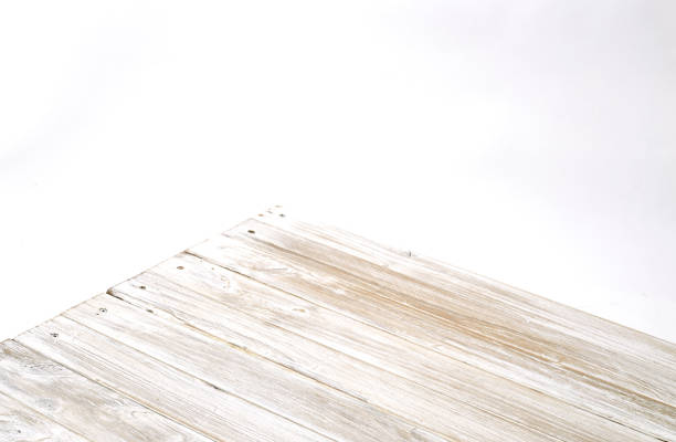 istock Dark white paint coated wooden pine boards as a copyspace 973038634
