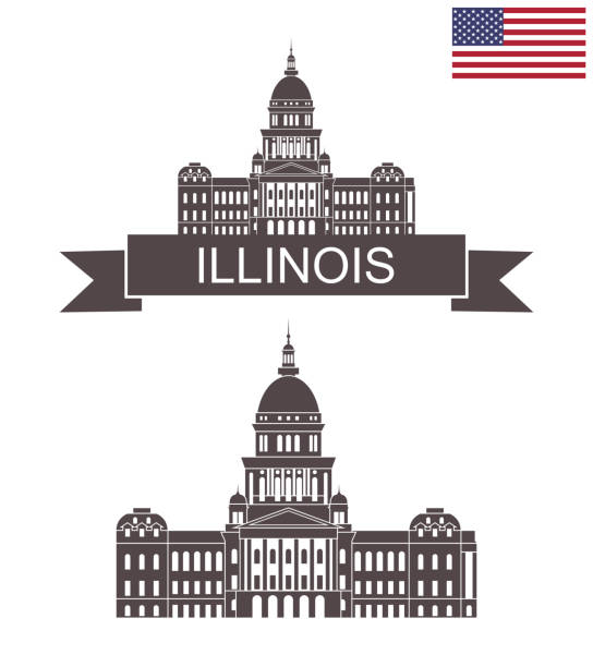 State of Illinois. Illinois State Capitol. Springfield EPS 10. Vector illustration springfield illinois stock illustrations