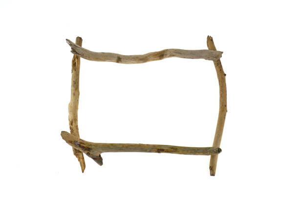 istock Driftwood frame. frame of thin snags isolated on white background.Driftwood Mockup.Blank empty 973062936