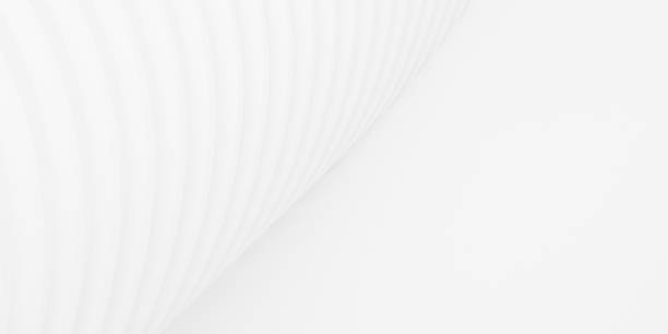 Abstract of white curved architectural pattern background,Concept of future modern facade design on architecture,3d rendering