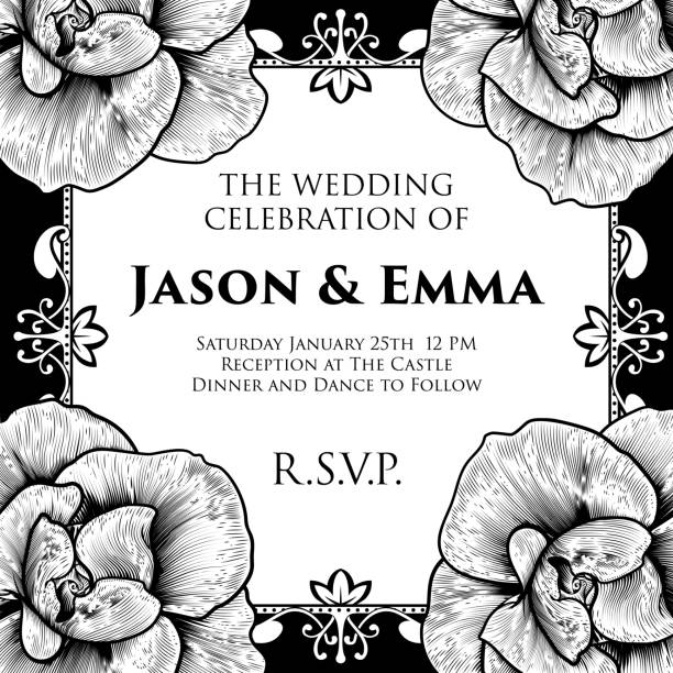 Plantilla de invitación de boda rosa y negra con flor 686559 Vector en Vecteezy Plantilla de invitación de boda rosa y negra con flor 686559 Vector en Vecteezy