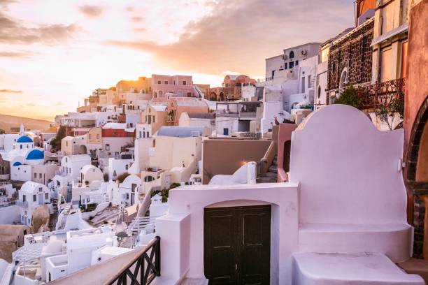 istock Oia sunset in Santorini island, Greece 973109016