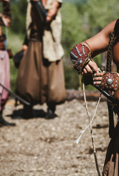 istock Hands of ancient warrior holding  mace 973111696