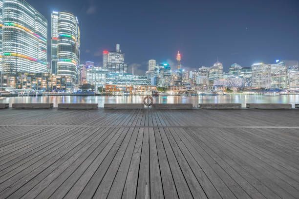 istock Sydney harbor skyline with a plank 973116902