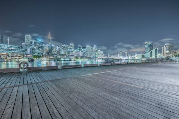 istock Sydney harbor skyline with a plank 973116906