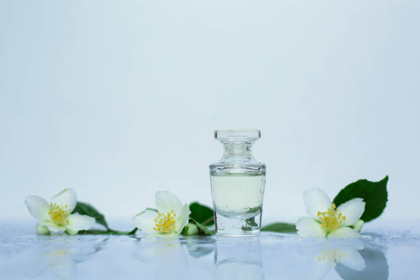 istock small bottle of perfume with white spring flowers 973162542