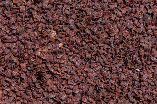 istock Closeup twisted spiral steel shavings. 973166174