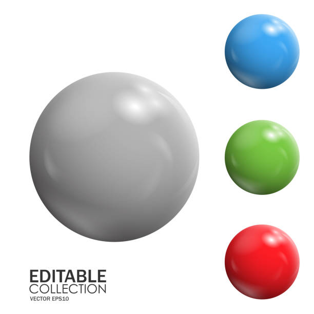 ilustrações de stock, clip art, desenhos animados e ícones de editable 3d sphere - blue ball