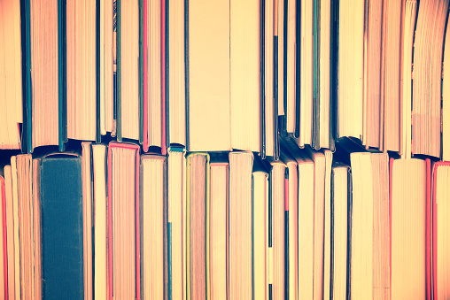 Background of  books view from the side