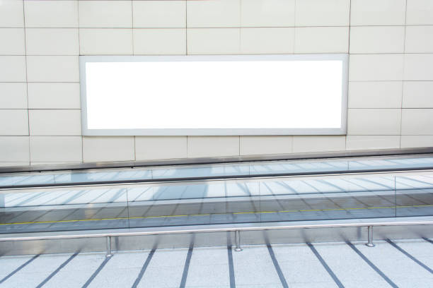 istock Blank billboard in modern interior hall. Useful for your advertising. 973174198