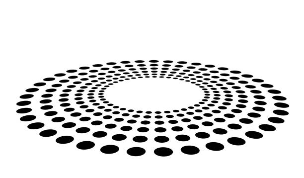 istock Black abstract dots isolated on white background in technology background, 3d circles illustration 973177016
