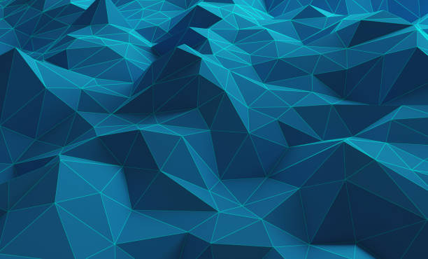 Wireframe of mountains in technology concept. Sci-Fi data futuristic background. 3d illustration.