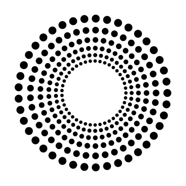 Black abstract dots isolated on white background in technology background, 3d circles illustration