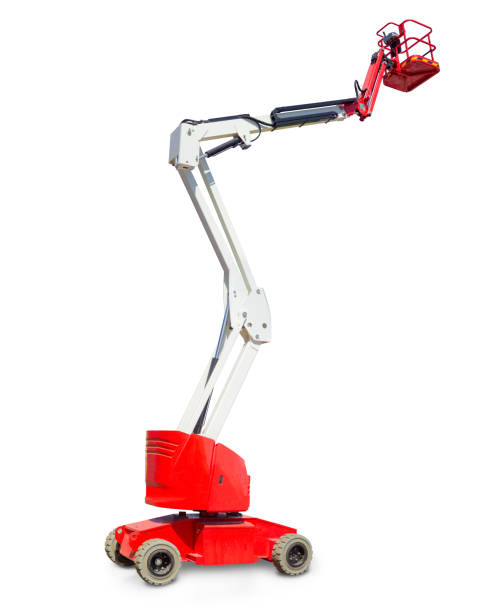 istock Self propelled articulated boom lift on a light background 973177336