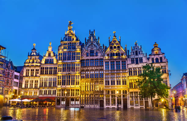 istock Guildhalls on the Grote Markt Square in Antwerp, Belgium 973180546