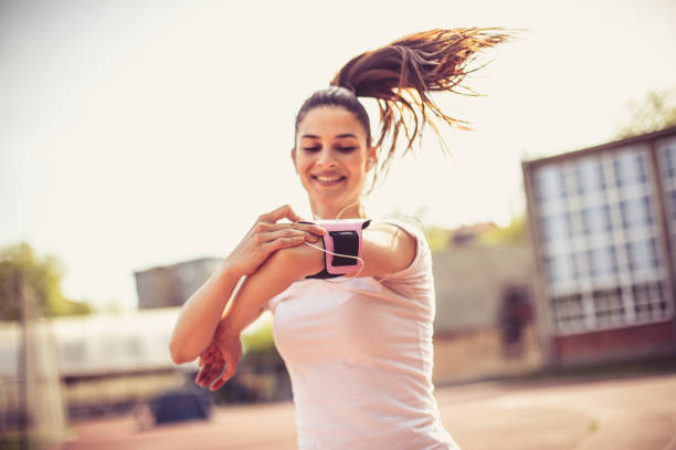 istock Good music and nice day is all you need for run. 973180944