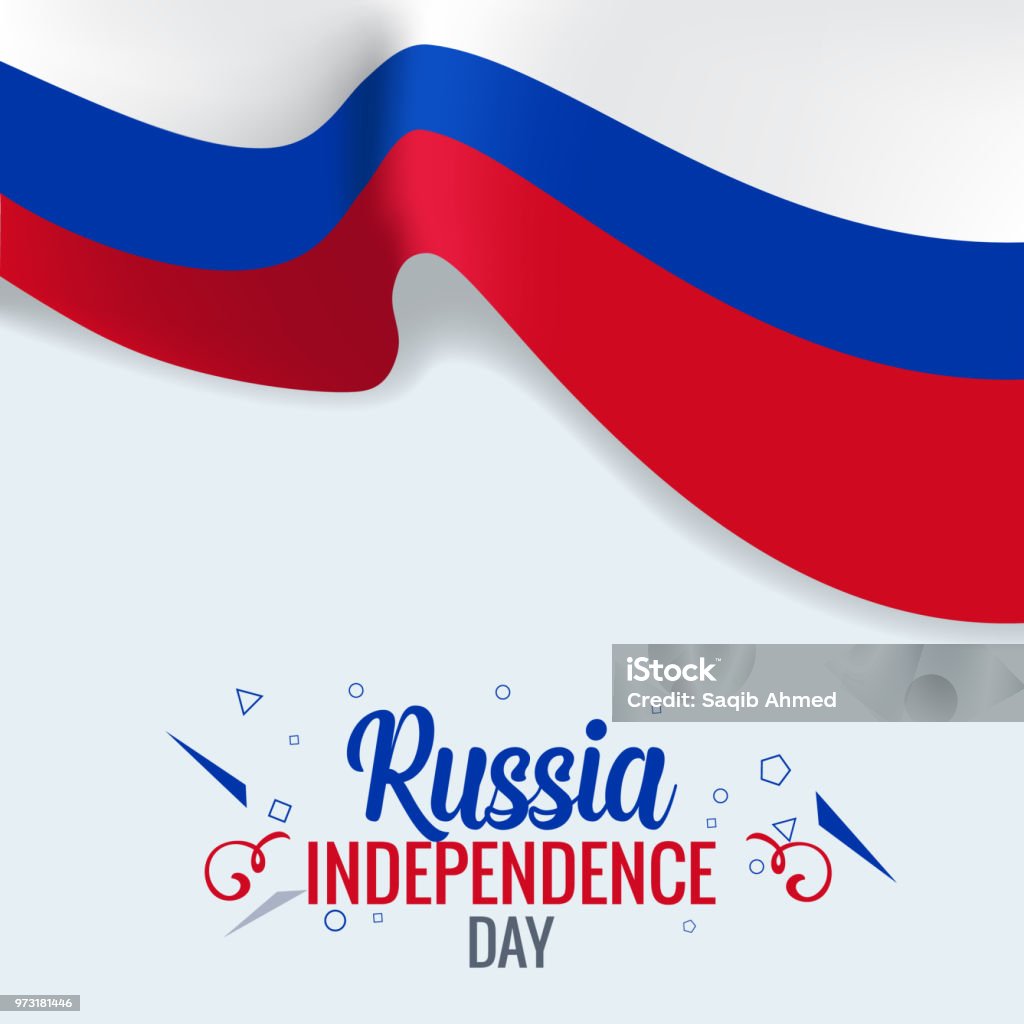 3d Realistic Russian Flag Waving Wind Vector Stock Illustration - Download  Image Now - 1991, Blue, Cheerful - iStock