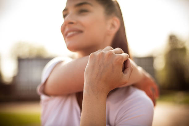 istock Stretch your body after every exercising. 973188354