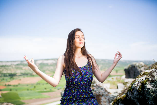 istock a young woman in the spring 973195894
