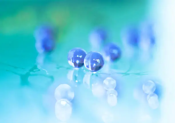 small prozarnye balls - orbeez, increase in water