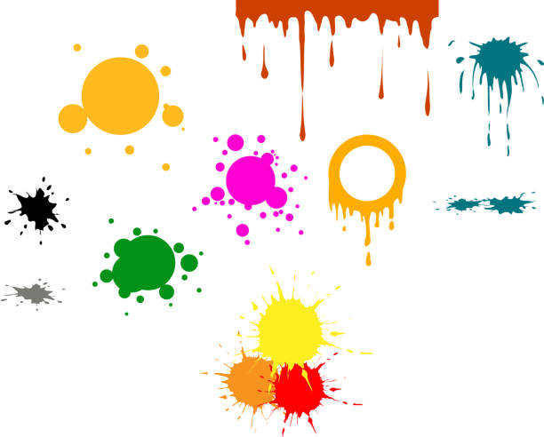 Vector color spots Vector spots - various spots and various colors paintballing stock illustrations
