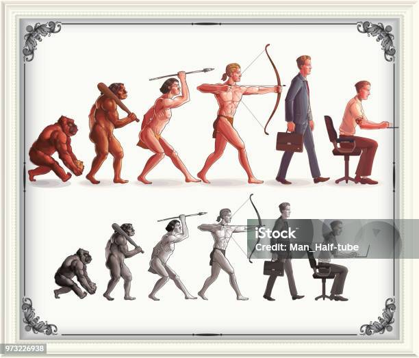 Human Evolution Stock Illustration - Download Image Now - Evolution, Development, Progress