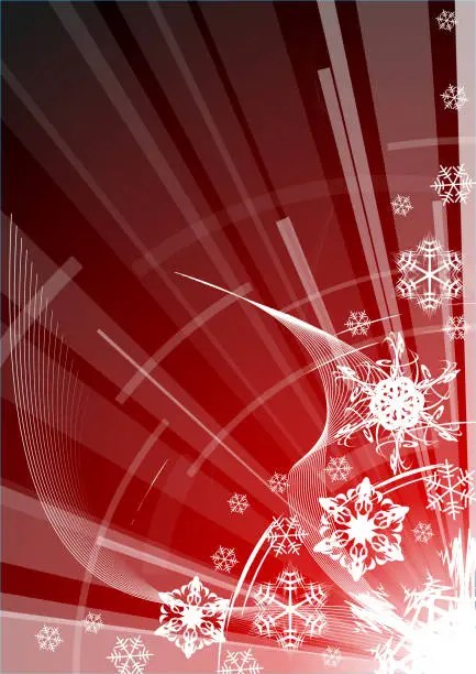 Vector illustration of Christmas background with white snowflakes