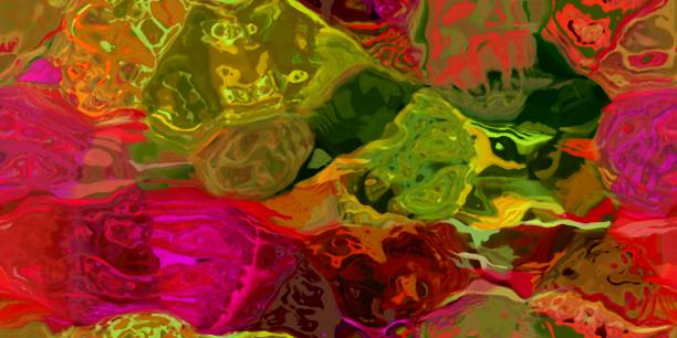 istock Seamless horizontal texture with abstract dyed paint in large colorful strokes 973234450