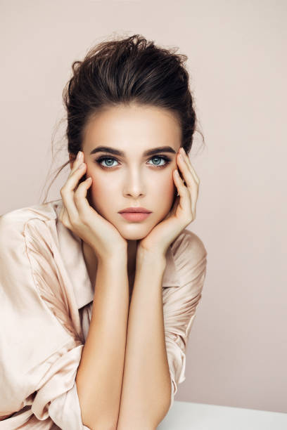 istock Beautiful woman with make-up 973258262