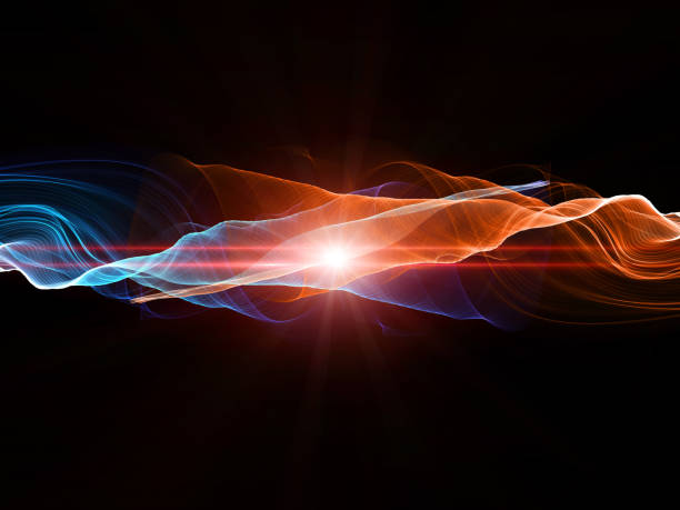istock Abstract design with flowing lines in hot and cold colours 973265958