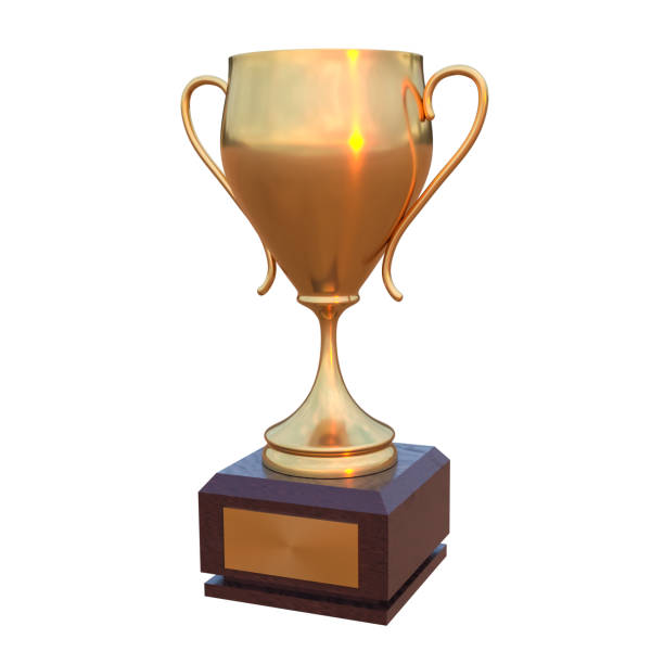 istock Golden trophy or gold cup isolated on white background 973266926