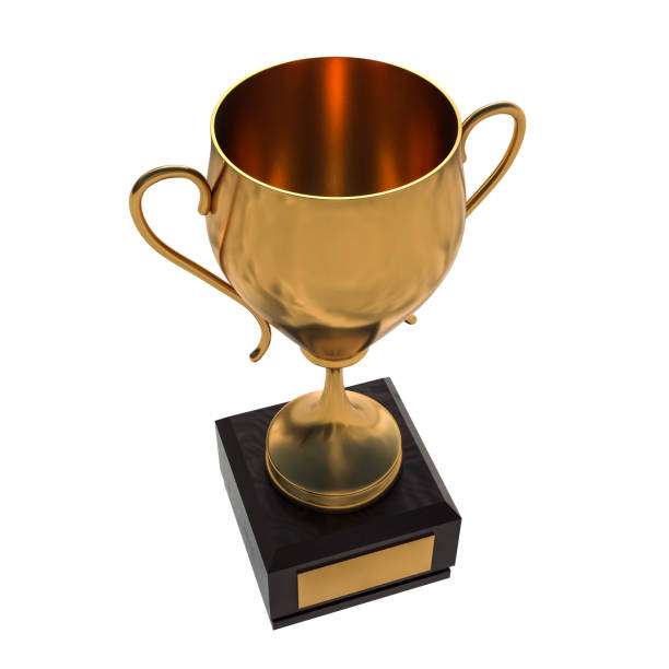 istock Golden trophy or gold cup isolated on white background 973266950