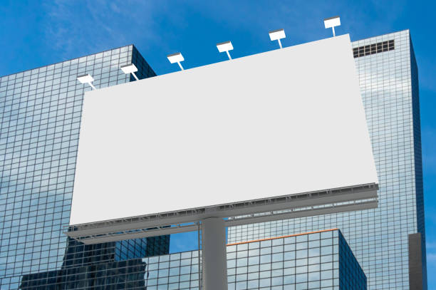 istock Blank horizontal billboard in city background 973271346