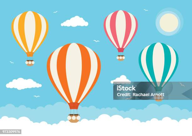 Cartoon Vector Hot Air Balloons Stock Illustration - Download Image Now - Hot Air Balloon, Balloon, Vector