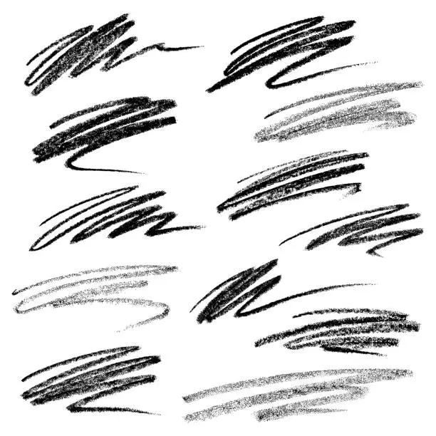 Vector illustration of Set of chalk strokes