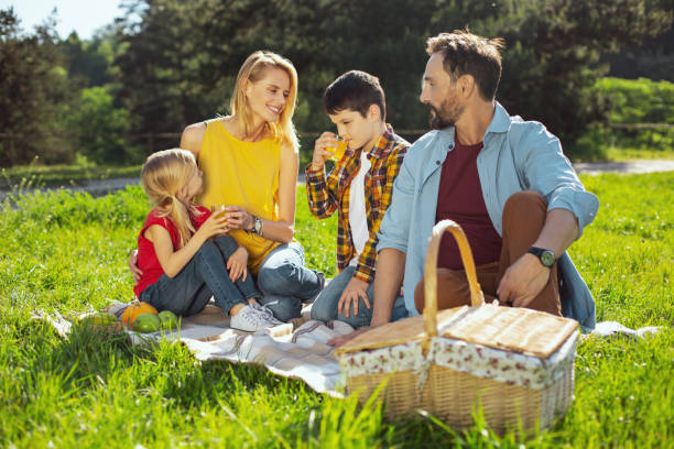 istock Caring parents having picnic with their kids 973325434