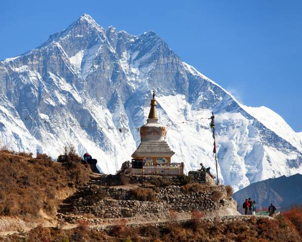 istock Stupa and Mount Lhotse south rock face 973356434