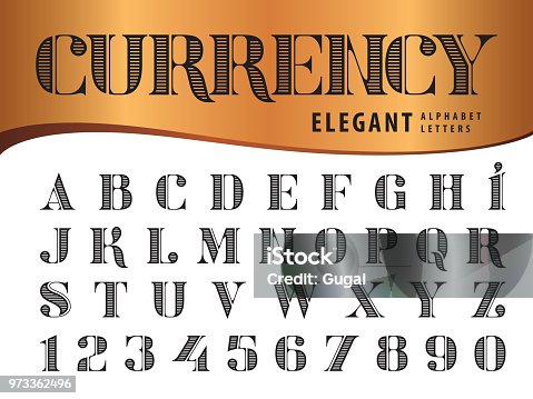 istock Vector of Elegant Alphabet Letters and numbers, Modern Serif Style fonts, Didot Vector of Elegant Alphabet Letters and numbers, Modern Serif Style fonts, Vintage and retro typography 973362496