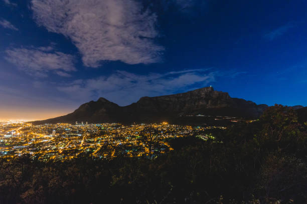istock Table Mountain and Cape Town City Bowl at night 973362536