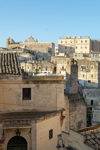European Capital of CultureÂ in 2019 year, streets of ancient city of Matera, capital of Basilicata, Southern Italy in early morning