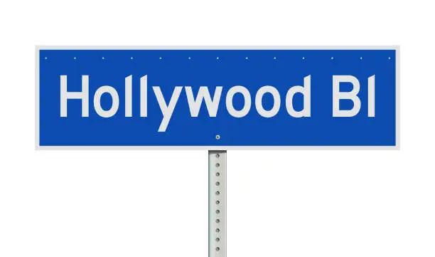 Vector illustration of Hollywood Boulevard road sign