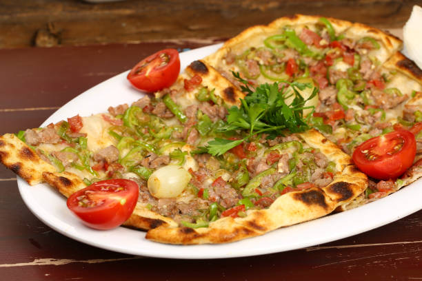 istock Turkish Pizza -  Etli Ekmek - Kiymali Pide 973371372