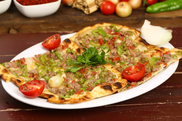 istock Turkish Pizza -  Etli Ekmek - Kiymali Pide 973373012
