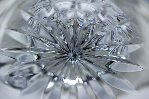 Macro abstract background of beautiful lead crystal glass facets