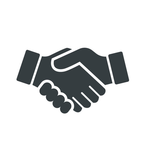 vektor handshake icon - desain ikonik vektor - jabat tangan ilustrasi stok