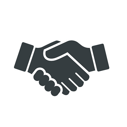 Vector of Handshake Icon, isolated on white background - vector iconic design