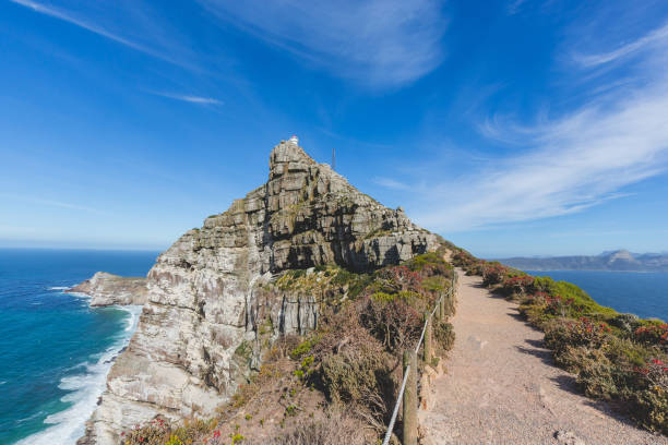 Cape Point Lighthouse on a perfect day stock photo