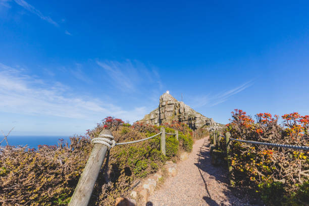 Cape Point Lighthouse on a perfect day stock photo